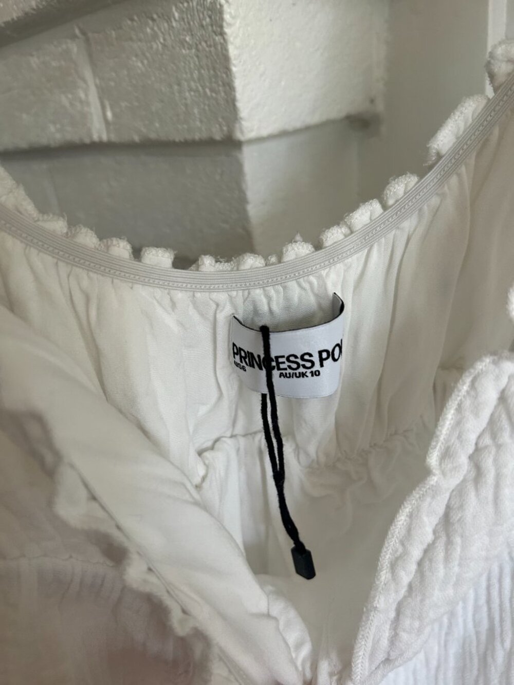 Princess Poly Gauze White Sleeveless Shirt Size 6 - Picture 7 of 7